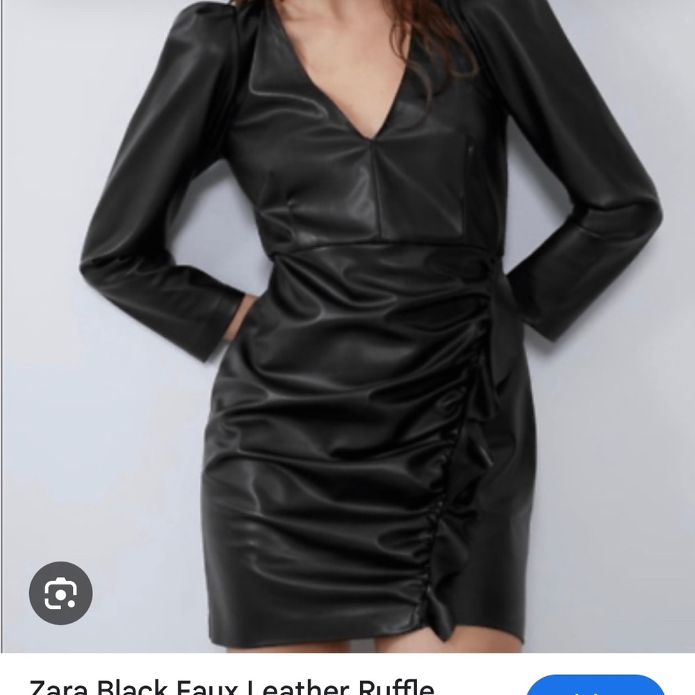 Zara Black Faux Leather Dress